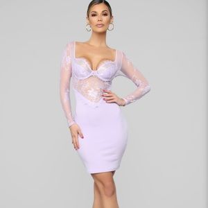 Pure Seduction Lace Mini Dress - Lavender